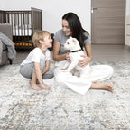 5x5 Area Rug Living Room Rug: Washable Modern Abstract Soft Thin Rug Indoor - Image 8