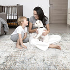 Round Area Rug for Living Room: 6 ft Washable Modern Abstract Soft Thin Rug - Image 8