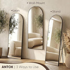 Antok 71" x32” Arched Full Length Floor Mirror, Free Standing/Wall Mount/Leaning - Image 5
