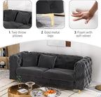 DAMAIFROM 75" Sofa Couch Mid Century Modern Velvet Couch Tufted Button Sofa - Image 3