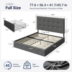 Allewie Upholstered Full Size Platform Bed Frame - Image 2
