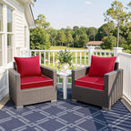 MIULEE Red Outdoor Seat Cushion 22x22 Inch Waterproof & 3 Year Fade Resistant - Image 2