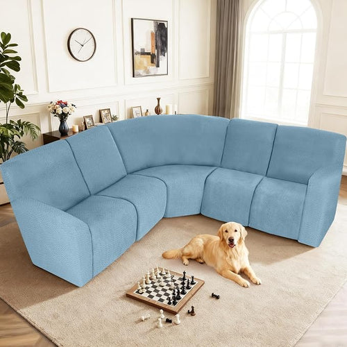 ALIECOM 100% Waterproof Recliner Sectional Couch Covers L Shape Stretch Corner - Image 2
