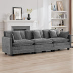 111'' Sectional Cloud Deep Seat Couch, Modern Comfy Chenille Modular Sectional - Image 7