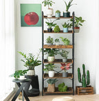HCHQHS Adjustable 6 Tier Open Bookcase, Rustic Farmhouse Book Shelves, - Image 9