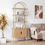 71" Tall Fluted Arched Bookshelf - Image 5