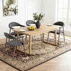 DUMOS Dining Chairs Set of 4, Linen Fabric Upholstered Kitchen Side Chairs - Image 7
