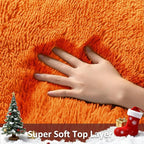 Ophanie Orange Fall Rugs for Bedroom Living Room, Fluffy Fuzzy Furry Carpet - Image 2