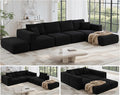 152'' Oversized 2-in-1 Modular Sectional Sofa Bed, Modern Boneless Couch by CUGOAO