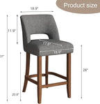 VKNOW Bar Stools Set of 2, Modern Counter Stools - Image 2