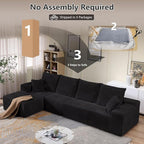135” Cloud Sectional Couch, Boneless Sofa - Image 8