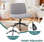 OLIXIS Criss Cross Chair with Wheels Wide Cross Legged Office Desk Vanity Chair - Image 5