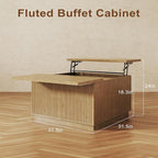 2-Piece Fluted Living Room Set Includes 31.5" Fluted Lift Top Coffee Table - Image 3