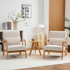 Mid Century Modern Accent Chairs Set of 2, Upholstered Corduroy Armchairs - Image 8