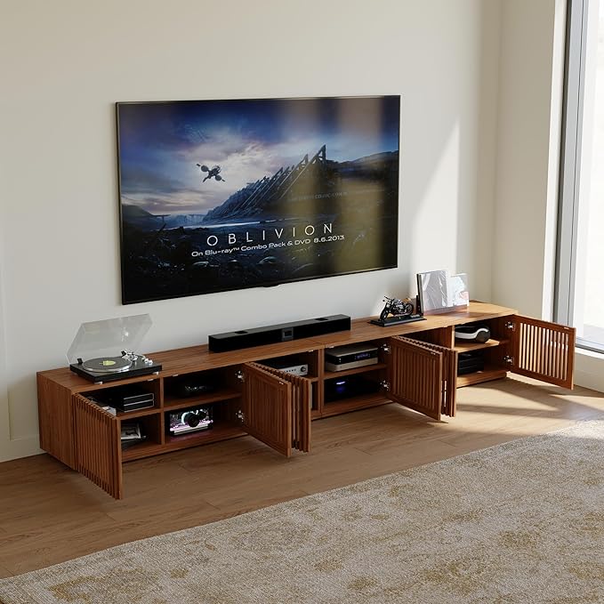 POVISON Full Assembled Mid Century Modern TV Stand, 118” Extra-Large - Image 4