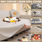 Loiion Velvet Sofa Cover, Ultra Soft Waterproof Non-Slip Couch Cover - Image 4
