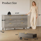 BORNOON Fluted 6 Drawer Dresser, 47.2" Wide Modern Boho Chest of Drawers - Image 2
