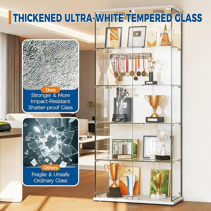 IDEALHOUSE Tempered Glass Display Cabinet - Image 6