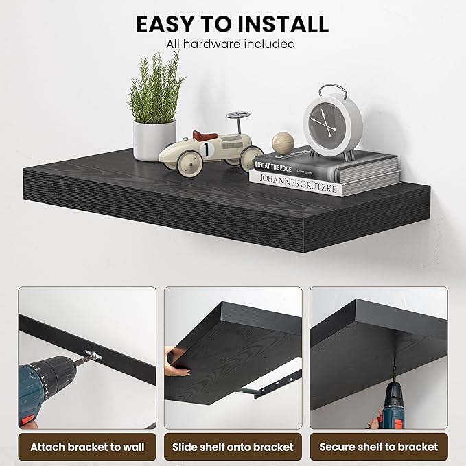 Dreamland 55" Floating Shelves for Wall, Wall-Mounted Shelves for Bedroom - Image 5