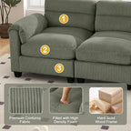 HAOMARKETS Corduroy Sofa Set, Upholstered Ottoman, Loveseat Set of 2, and - Image 5