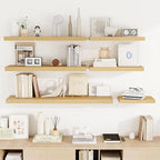 Acovy 32 Inch Floating Shelves, 3D Textured Wood Grain, Wooden Shelves - Image 8