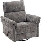 Rocking Chair Nursery with Adjustable Headrest, Manual Swivel Rocker Recliner - Image 9