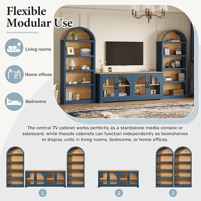 Merax Vintage Farmhouse TV Stand Set - Image 2