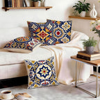 OBSEDE Throw Pillow Covers Set of 4, 18x18 Inch Blue and Yellow Mediterranean - Image 8