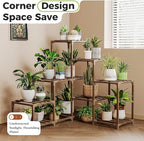 Bamworld Plant Stand Indoor Corner Plant Shelf Outdoor - Image 2