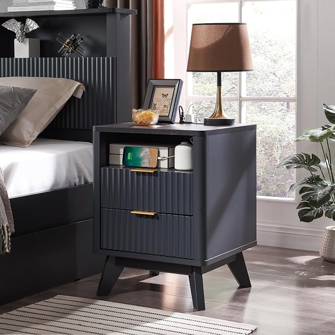 T4TREAM Fluted Nightstand Set of 2 - Image 7