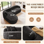 99" Curved Sectional Sofa with Chaise, Modern Boneless Couch with Deep Seat - Image 3