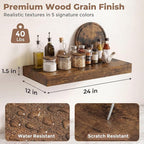 12 inch Deep Floating Shelves for Wall, 24 inch Wide Engineered Wood Wall - Image 2
