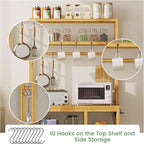 Bakers Rack with Power Outlets, 8-Tier Microwave Stand, Kitchen Utility Storage - Image 5