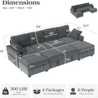 Ihanherry 6-Seater Large Sectional Sofa Bed - Image 2