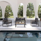 Aoxun Patio Furniture Set, 4 Piece Outdoor Patio Furniture - Image 8