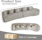 147" Oversized Sectional Sofa for Living Room, Modern Luxury Plush Chenille - Image 2