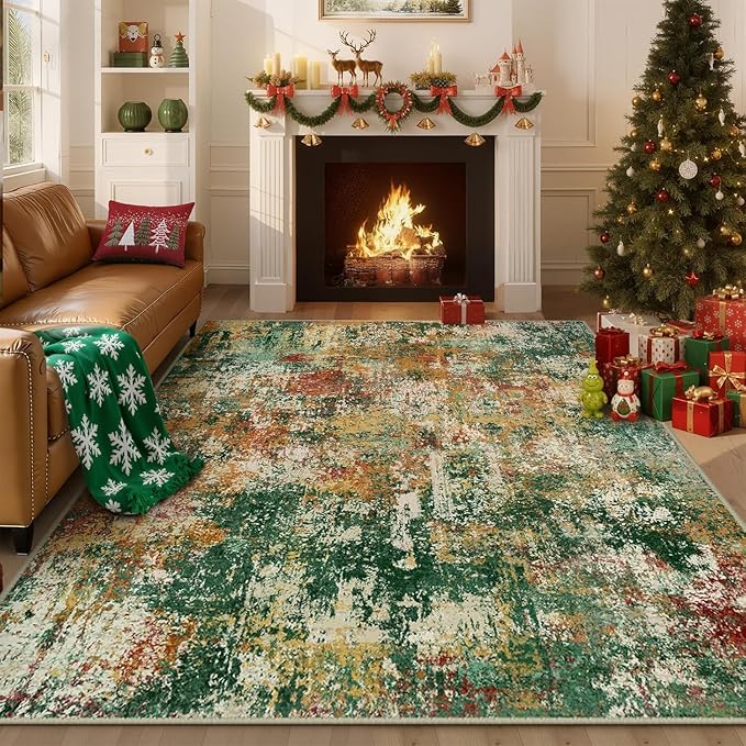 RELEANY Washable Area Rugs 6'x8' Non-Slip Modern Abstract Soft by RELEANY
