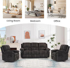 Betsy Furniture Modern Fabric Recliner Sofa Set, Loveseat w/Console, Recliner - Image 7