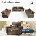 HERA'S HOUSE 3 Pieces Modular Sectional Sofa Sets, Oversized Couch Set - Image 2