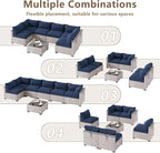 LOUVIXA 7 Piece Outdoor Patio Furniture Set, Outdoor Sectional Sofa, Wicker - Image 4