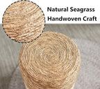 Wimarsbon Natural Seagrass Foot Stool, Hand Weaving Round Ottoman, - Image 7