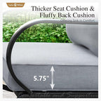 Sophia & William 2 Pieces Patio Furniture Sets Metal Sofa Chairs Patio Cushion - Image 3