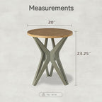 Pedestal Farmhouse End Table Set of 2, Distressed Top - Image 3