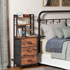 Furnulem Night Stand Set 2, LED Nightstand - Image 2