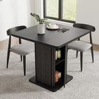Small Black Dining Table for 2-4, 31.5 Inch Farmhouse Square Kitchen Table by Woemtoric