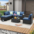 JOYURE 7 Pieces Patio Furniture Set All-Weather Outdoor Wicker Sectional by JOYURE