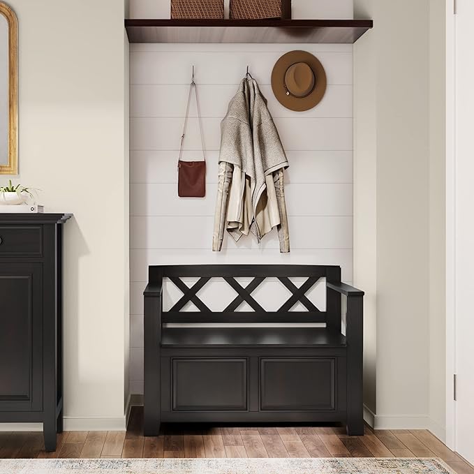 SIMPLIHOME Amherst Entryway Storage Bench - Image 2