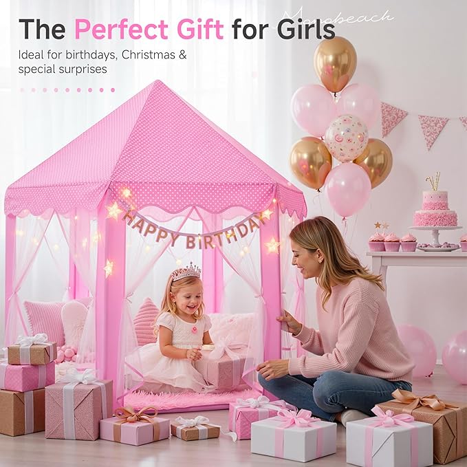 Monobeach Princess Tent Girls Large Playhouse Kids Castle Play Tent - Image 6