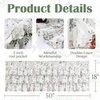 jinchan Ruffled Floral Valance Linen Shabby Chic Small Window Curtain 18 Inch - Image 5