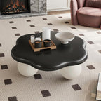 35" Cloud Coffee Table with 3 Ball Legs, Modern Minimalist Petal Center Table - Image 3